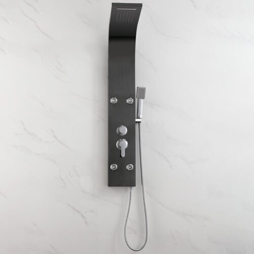 Brushed Black Shower Panel System with 4 functions-SL909O 14 37 2