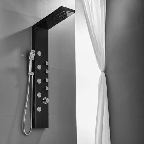 Brushed Black Shower In Tower With 4 Functions-SL931O 14 37 2